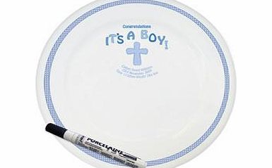 Cross Its a Boy Message Plate