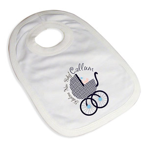 personalised Fabulous New Baby Boy Bib