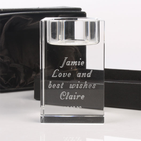 Personalised Glass Tea Light Holder