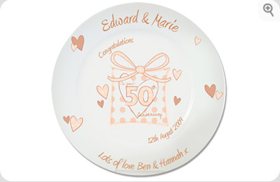 Golden Anniversary Plate - Presents Design