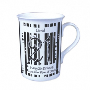 Happy Birthday Mug - Black And White