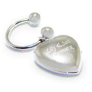 personalised Heart Locket Keyring