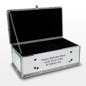 Personalised Hearts Jewellery Box