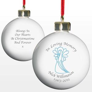 In Loving Memory Blue Angel Bauble