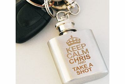 Keep Calm 1oz Hip Flask Keyring