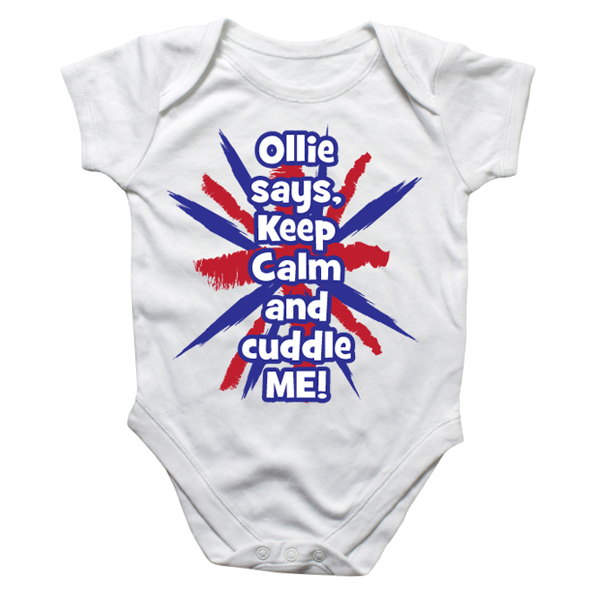 Personalised Keep Calm Baby Grow