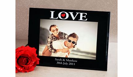 Personalised Love LOVE Black Glass 5x7 Frame