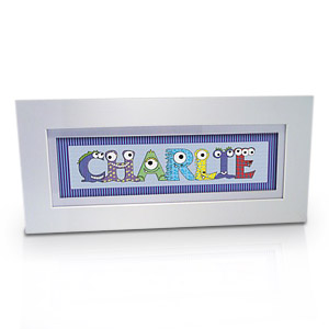 personalised Monster Name Frame for Boys