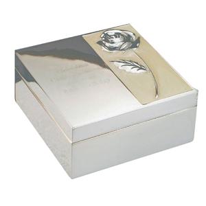 Personalised Mother of Pearl Rose Trinket Box