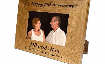 Personalised Oak Laser Engraved Happy 40th