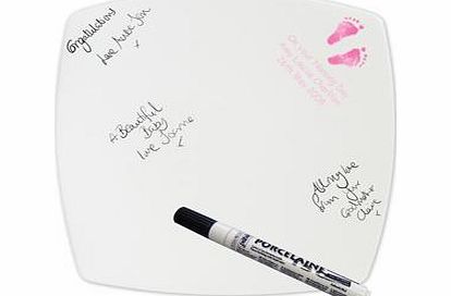 Pink Footprint Message Plate