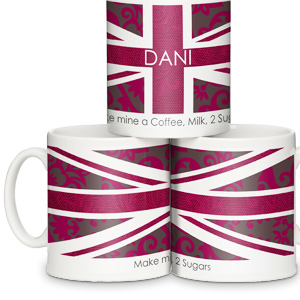 Pink Union Jack Flag Mug