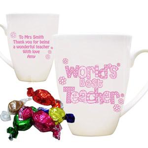 Pink Worlds Best Teacher Mug