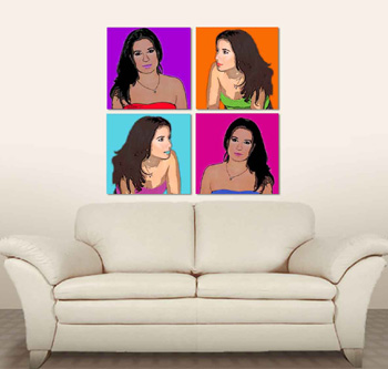 Quad Warholesque Pop Art Canvas Prints