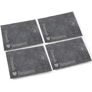 Set of Four Slate Coasters with