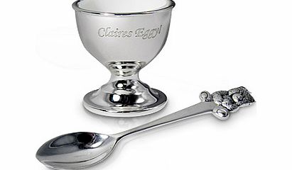 Silver Egg Cup and Spoon