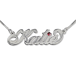 Silver Name Necklace - Swarovski