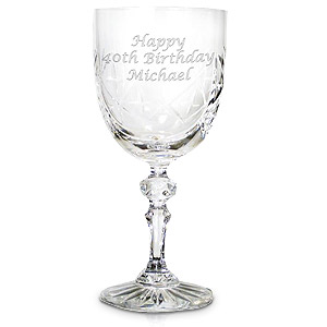 Single Cut Crystal Wine Goblet