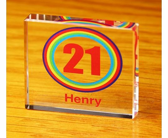 Small Birthday Glass Block