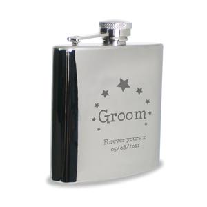 Stars Groom Hipflask