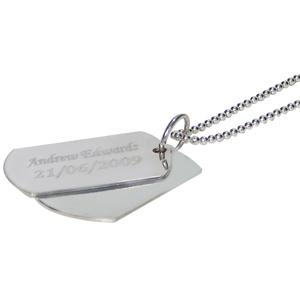 Sterling Silver Dog Tag Necklace