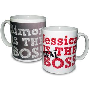 Personalised THE REAL BOSS MUG SET