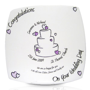 Wedding Cake Square Plate