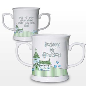 Personalised Whimsical Church Godson Loving Mug