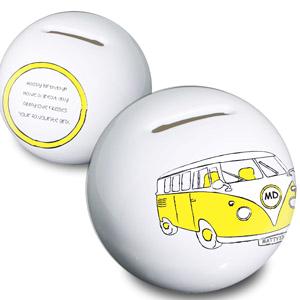 Personalised Yellow Campervan Moneybox