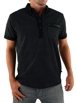 Black Polka Dot Polo Shirt