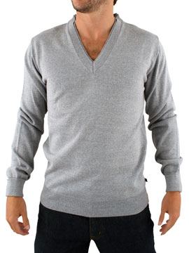 Grey V Neck Knit