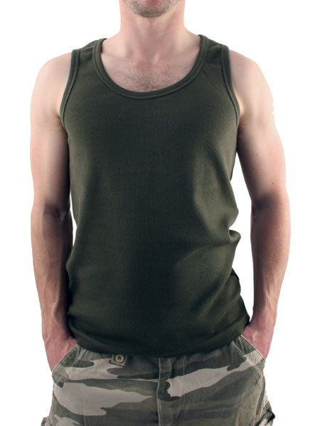 Khaki Ribbed Vest