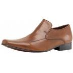 Mens Centre Seam Leather Slip On Shoe Tan