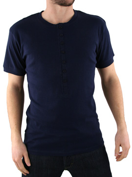 Navy Grandad T-Shirt