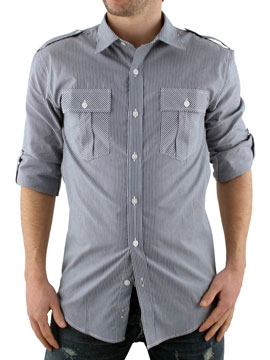 Navy Roll Up Sleeve Shirt