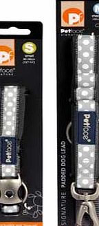 Petface Grey Dots Large Dog Collar and Lead Set