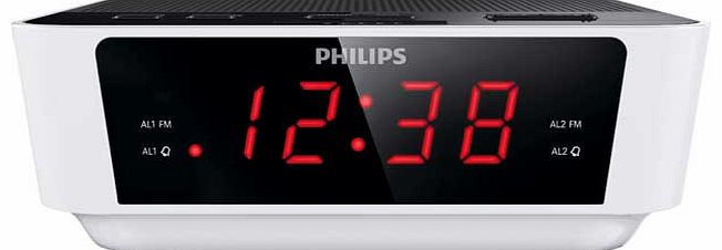 AJ3115 Digital FM Clock Radio - White