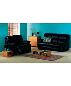 Large and Regular Recliner Sofa - Black