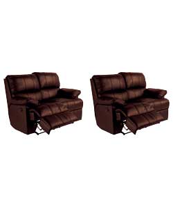 Regular and Regular Recliner Sofa - Chocolate