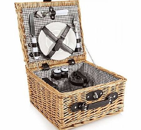 Picnic Basket Luxury Picnic Basket Hamper 2 Person Willow Picnic Basket amp; Cutlery Plates Glasses (X 1 Two person Picnic Basket)