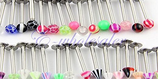 Piercing 1.2mm Body Piercing Jewellary Lip, Ear Stud Flat Back Long Assorted Ball