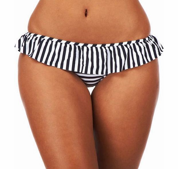 Piha Womens PIHA Stripe Skirted Bikini Bottom - Navy