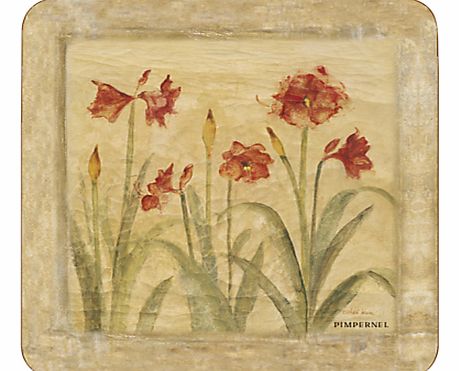 Pimpernel Amyryllis Coasters, Set of 6, Multi