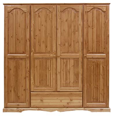 pine 1 DRAWER QUAD WARDROBE BADGER