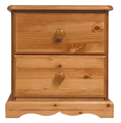 pine 2 DRAWER BEDSIDE CABINET BADGER