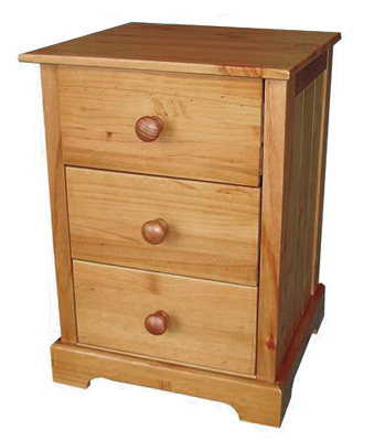 PINE 3 DRAWER BEDSIDE CABINET BALTIC