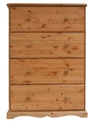 pine 4 DRAWER DEEP CHEST BADGER