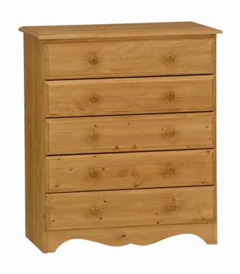 PINE 5 DRAWER CHEST MENDIP