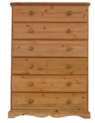 pine 6 DRAWER CHEST BADGER