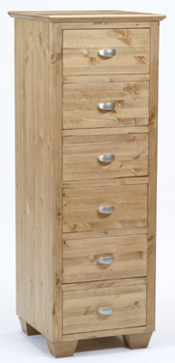 PINE 6 DRAWER SLIM CHEST MONTEM